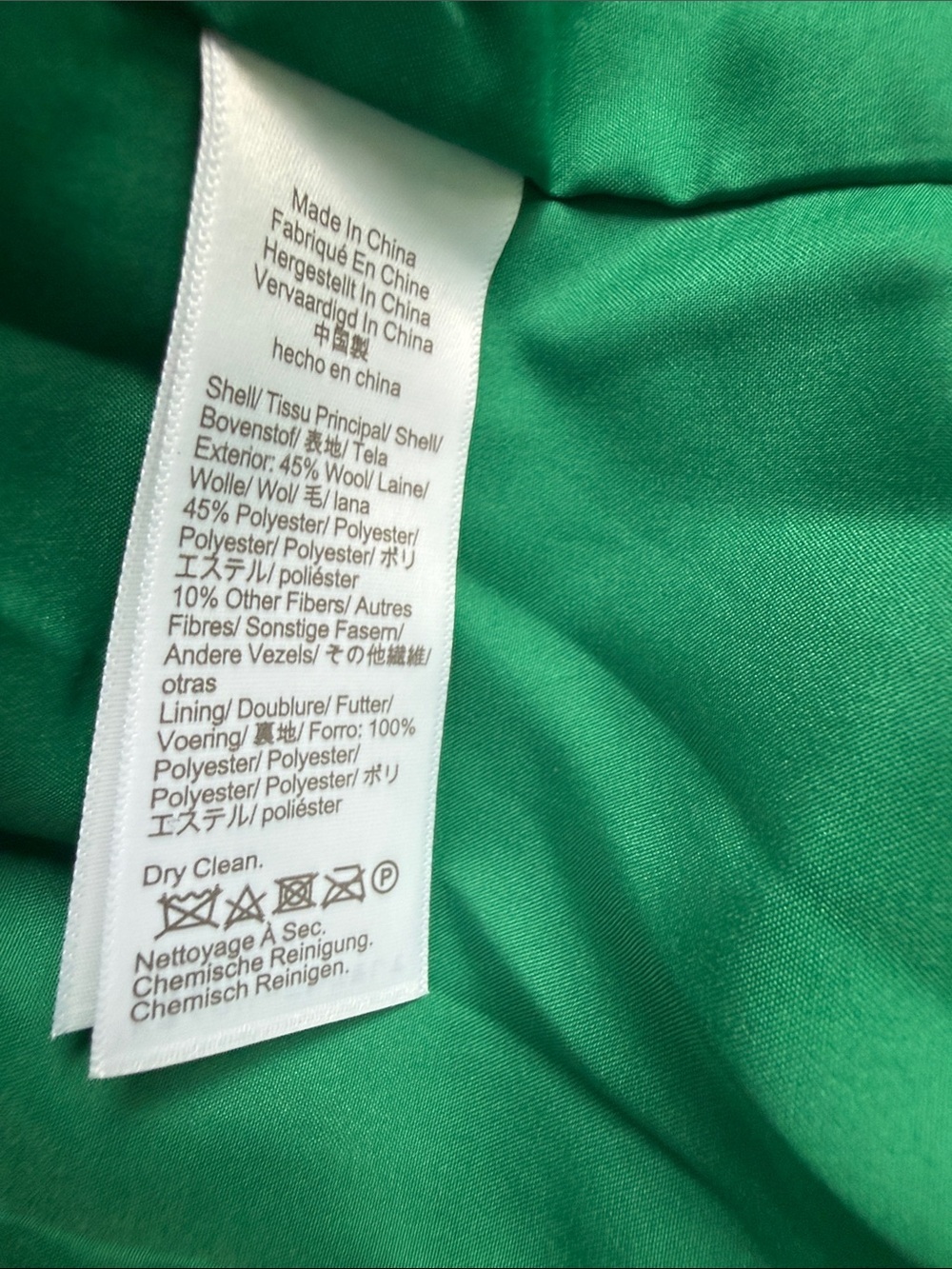 J. Crew Emerald Green Wool Zip-Front Pea Coat Size 6 - Picture 9 of 13